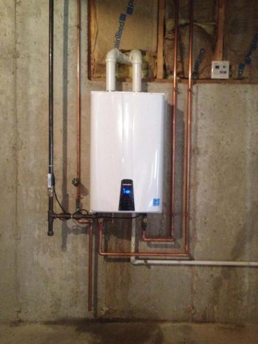 Tankless-water-heater-in-walk-out-basement